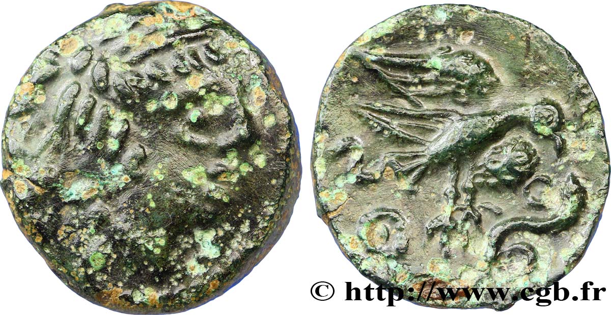 GALLIA - CARNUTES (Area of the Beauce) Bronze “à l’aigle et au serpent” XF