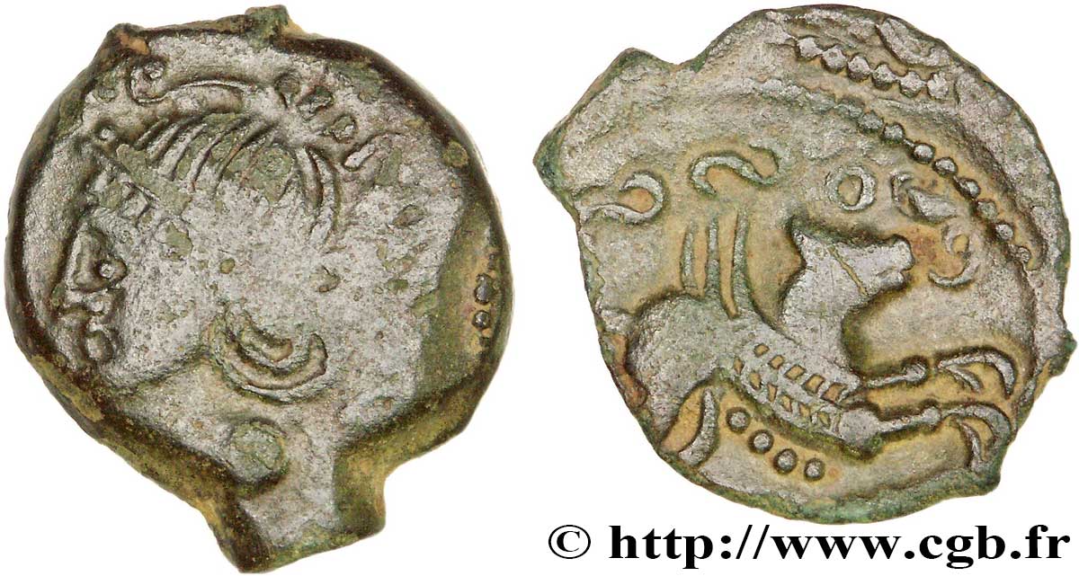 GALLIEN - BELGICA - MELDI (Region die Meaux) Bronze ROVECA ARCANTODAN, classe I fSS/fVZ