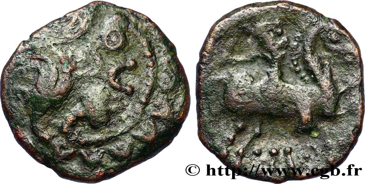 GALLIA BELGICA - AMBIANI (Regione di Amiens) Bronze IMONO au cavalier MB
