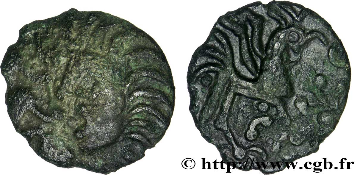 GALLIA - BELGICA - BELLOVACI (Regione di Beauvais) Bronze au coq à tête humaine MB/BB