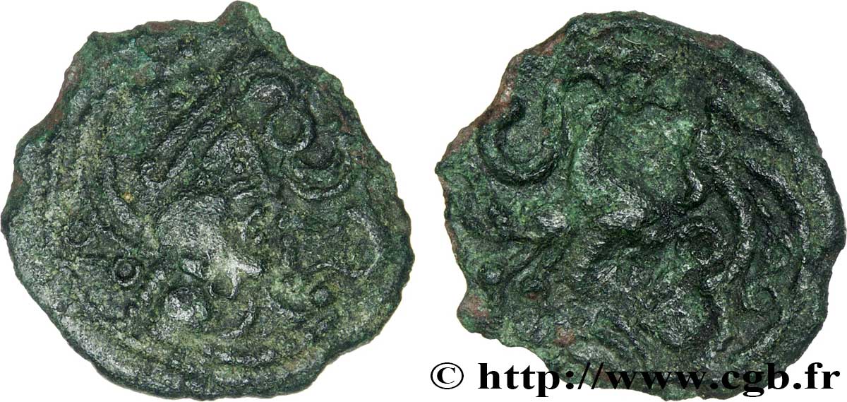 BELLOVAQUES (Région de Beauvais) Bronze au coq, “type d’Hallencourt” TB+