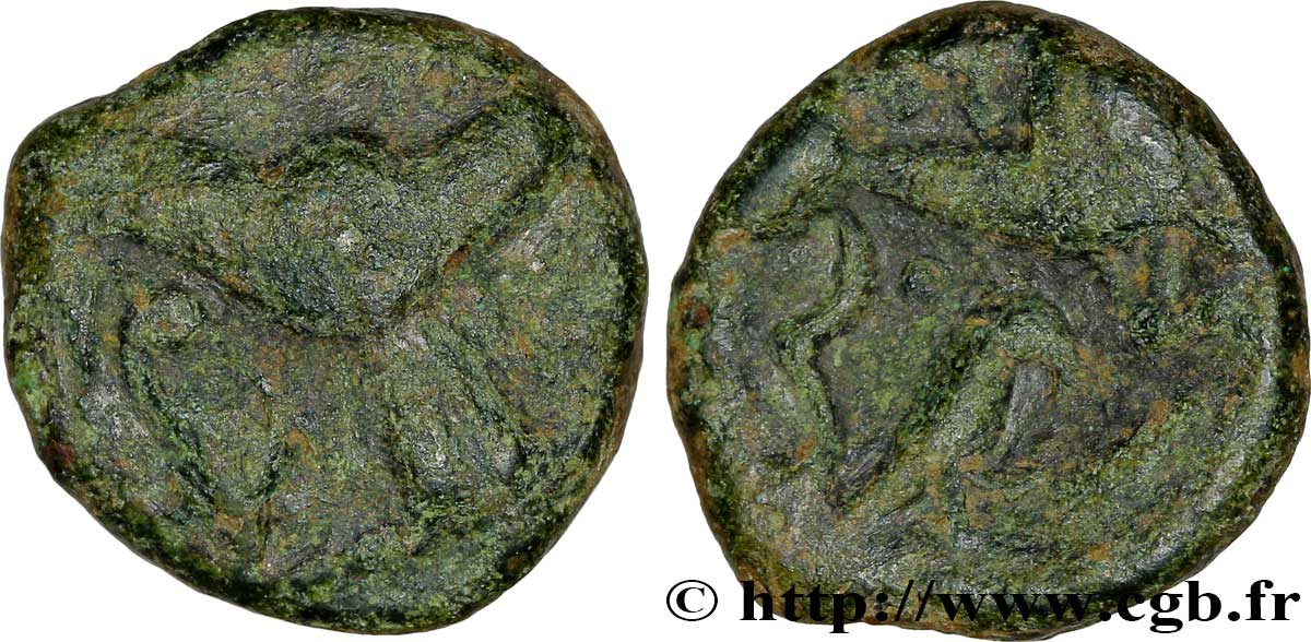 GALLIA BELGICA - BELLOVACI (Area of Beauvais) Bronze au personnage courant, EPA DVMNA VF/XF