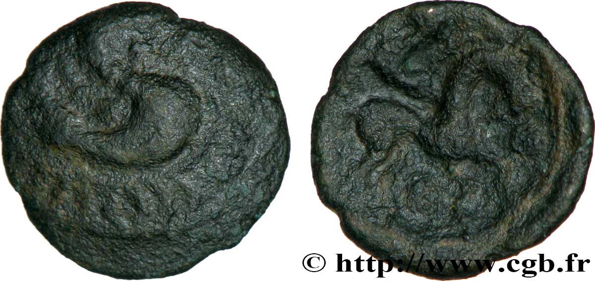 GALLIA BELGICA - AMBIANI (Región de Amiens) Bronze au monstre marin BC