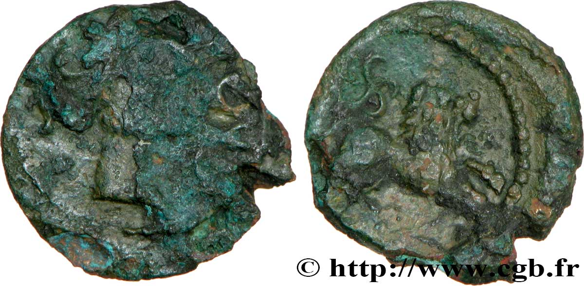 GALLIEN - SANTONES / MITTELWESTGALLIEN - Unbekannt Bronze au lion VRIDO.RVF S/SS