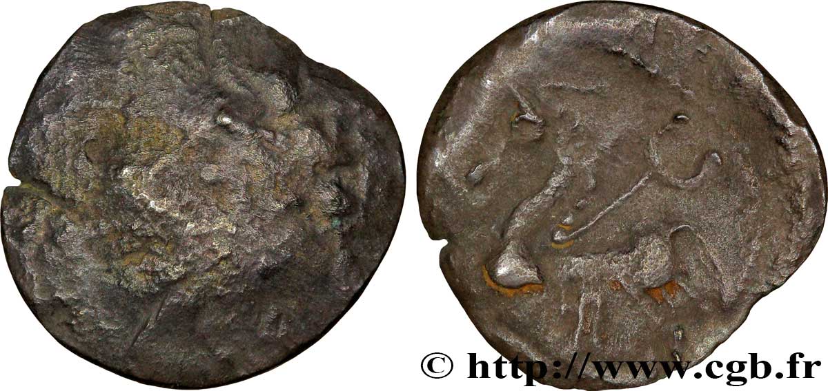 GALLIA - SANTONES / MID-WESTERN, Unspecified Drachme à la couronne en chevrons, var. 4 F/VF