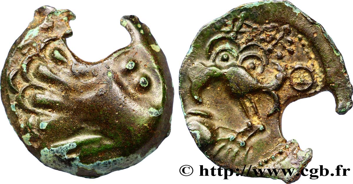 GALLIEN - SENONES (Region die Sens) Bronze INS à l’oiseau et au vase, classe VIII fSS/VZ