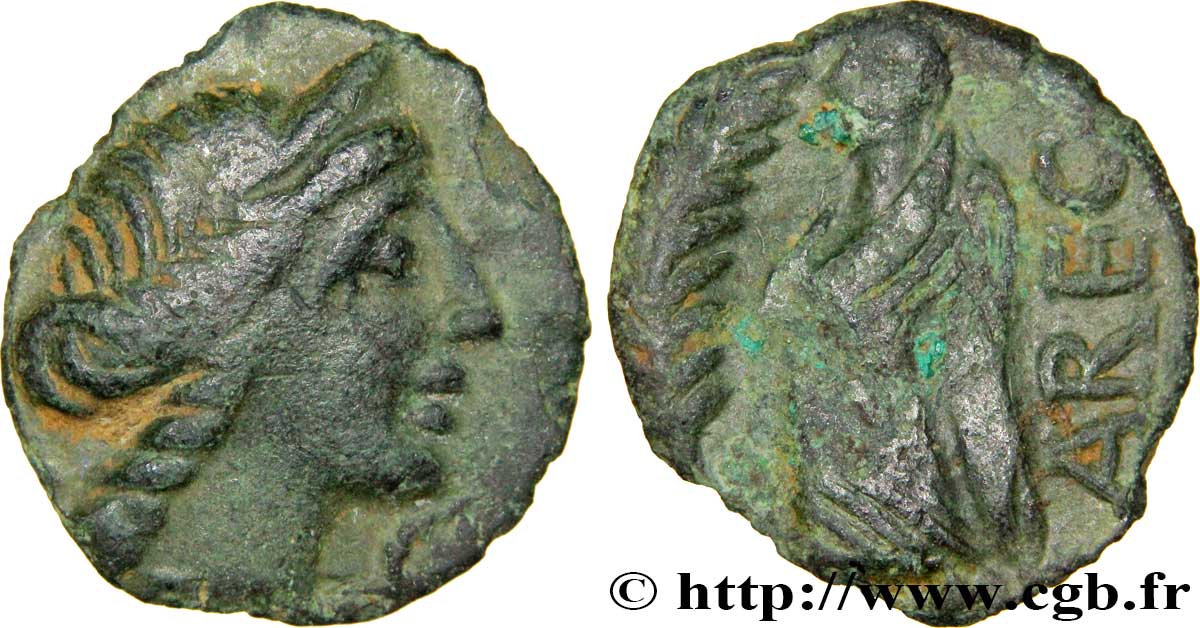 GALLIEN - SÜDWESTGALLIEN - VOLCÆ ARECOMICI (Region die Nîmes) Bronze au Démos, VOLCAE AREC SS
