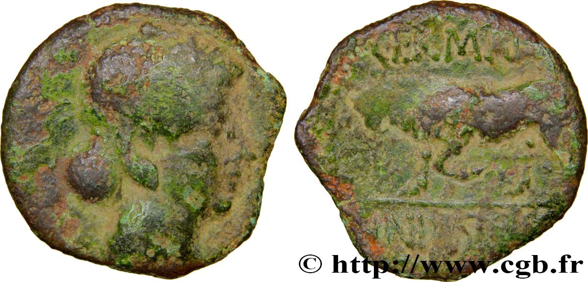 GALLIEN - BELGICA - REMI (Region die Reims) Bronze GERMANVS INDVTILLI au taureau (Quadrans) S