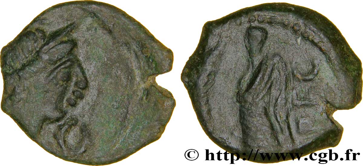 GALLIEN - SÜDWESTGALLIEN - VOLCÆ ARECOMICI (Region die Nîmes) Bronze au Démos, VOLCAE AREC SS/fSS