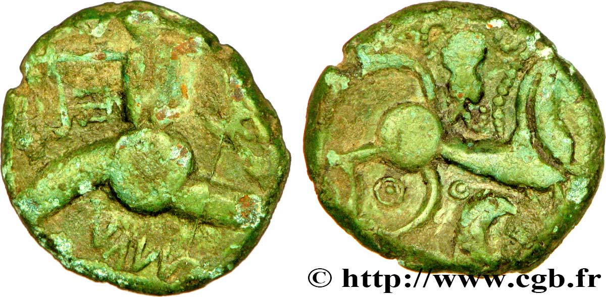 GALLIA BELGICA - BELLOVACI (Area of Beauvais) Bronze au personnage courant, EPA DVMNA VF/AU
