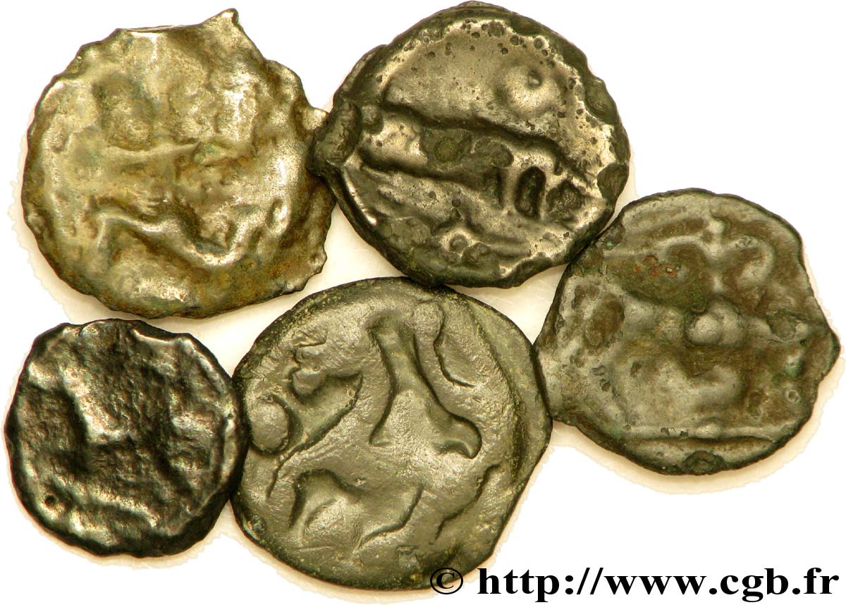 GAULE BELGIQUE - CELTIQUE Lot de 5 potins lot