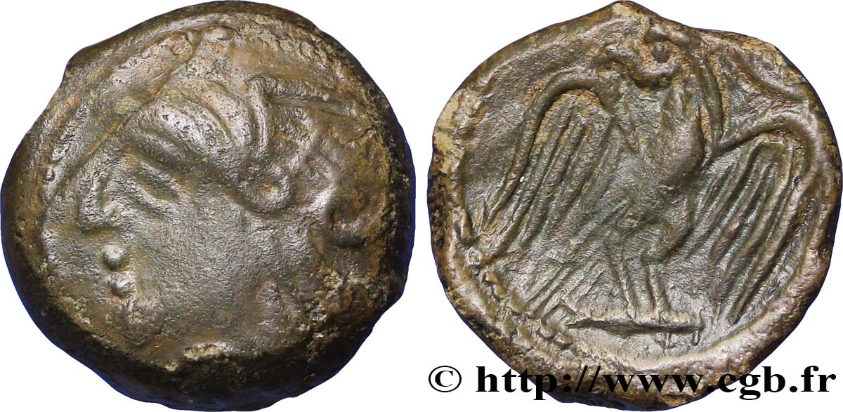 GALLIA - CARNUTES (Beauce area) Bronze lourd à l’aigle et au croissant VF/XF