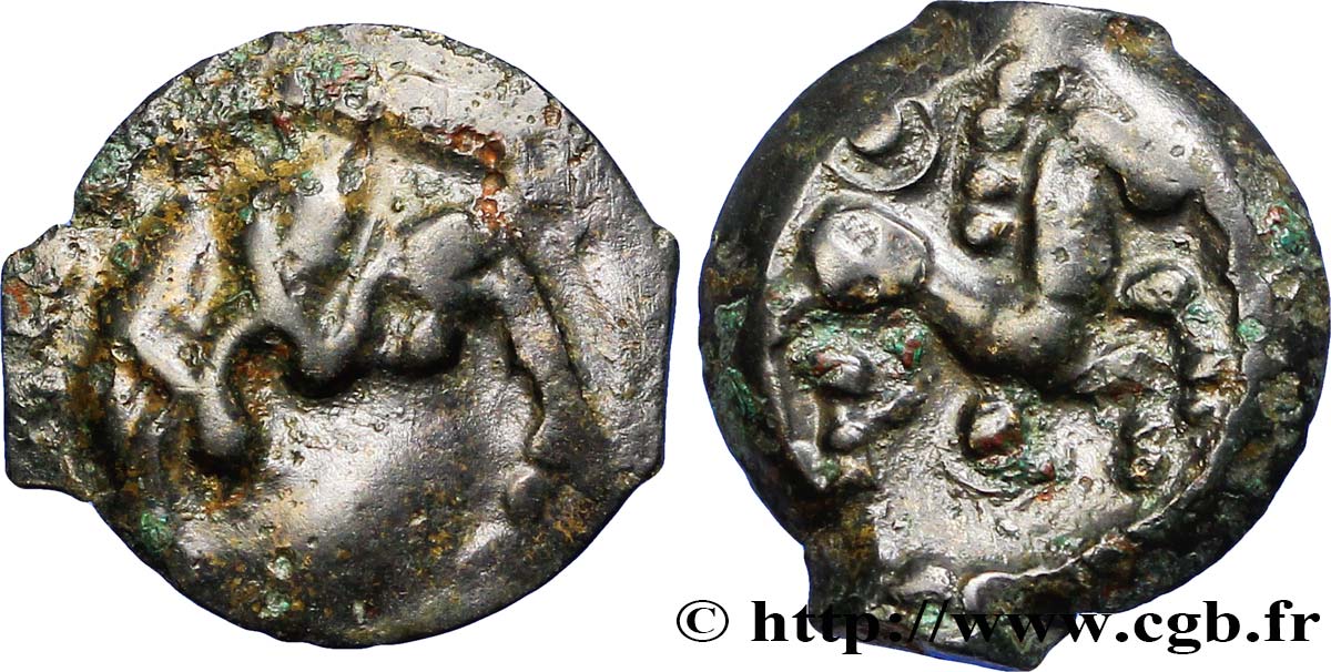 BITURIGES CUBI / CENTRE-OUEST, UNSPECIFIED Bronze au cheval, BN. 4298 VF/XF
