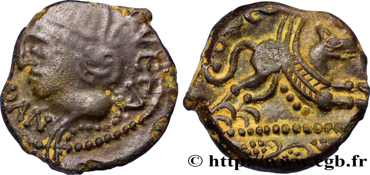 GALLIA BELGICA - MELDI (Regione di Meaux) Bronze ROVECA ARCANTODAN, classe Ia q.BB/q.SPL