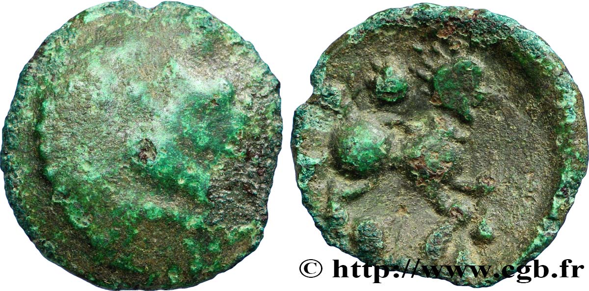 GALLIA - BELGICA - BELLOVACI (Región de Beauvais) Bronze au personnage agenouillé RC+/BC+