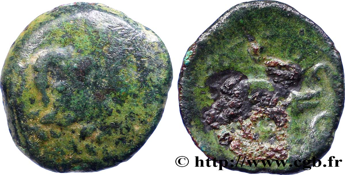 GALLIA - AULERCI EBUROVICES (Area of Évreux) Bronze aux animaux affrontés F