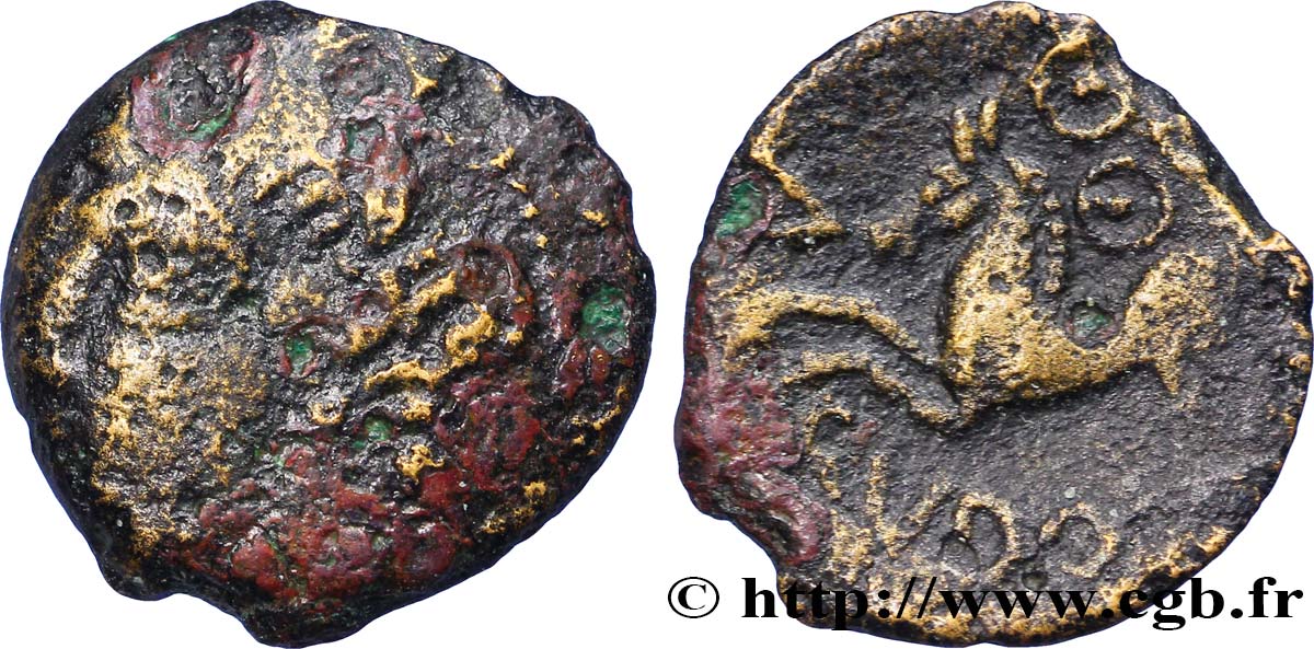 GALLIA - BITURIGES CUBI (Area of Bourges) Bronze ABVDOS aux trois annelets pointés VF/VF