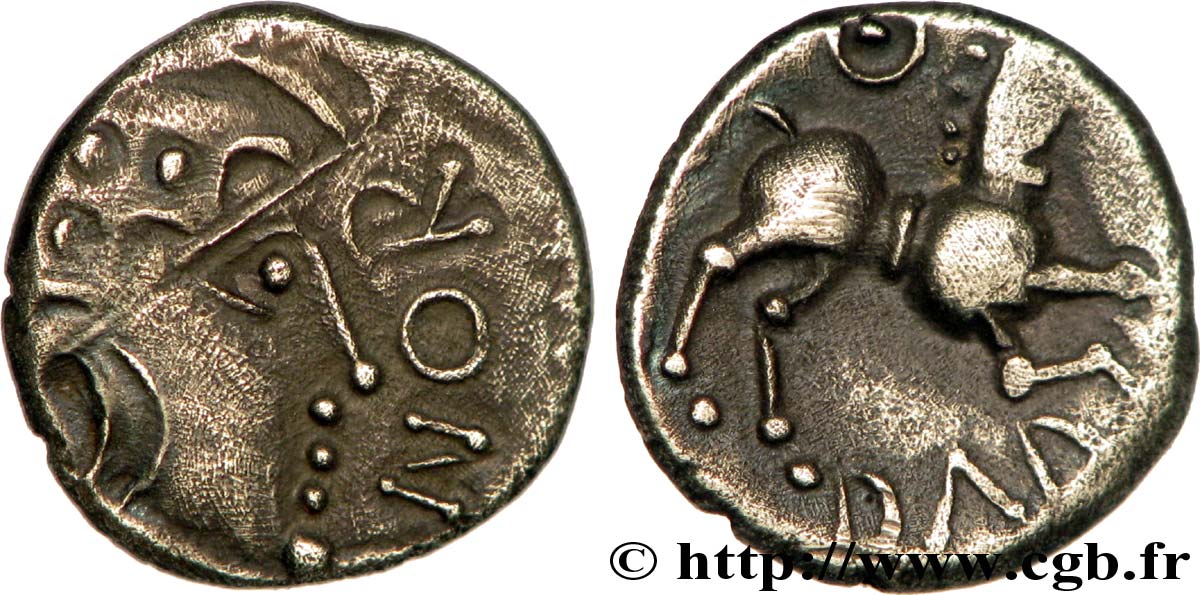 GALLIEN - NORDGALLIEN - ÆDUI (BIBRACTE, Region die Mont-Beuvray) Denier ANORBOS / DVBNO fSS/fVZ