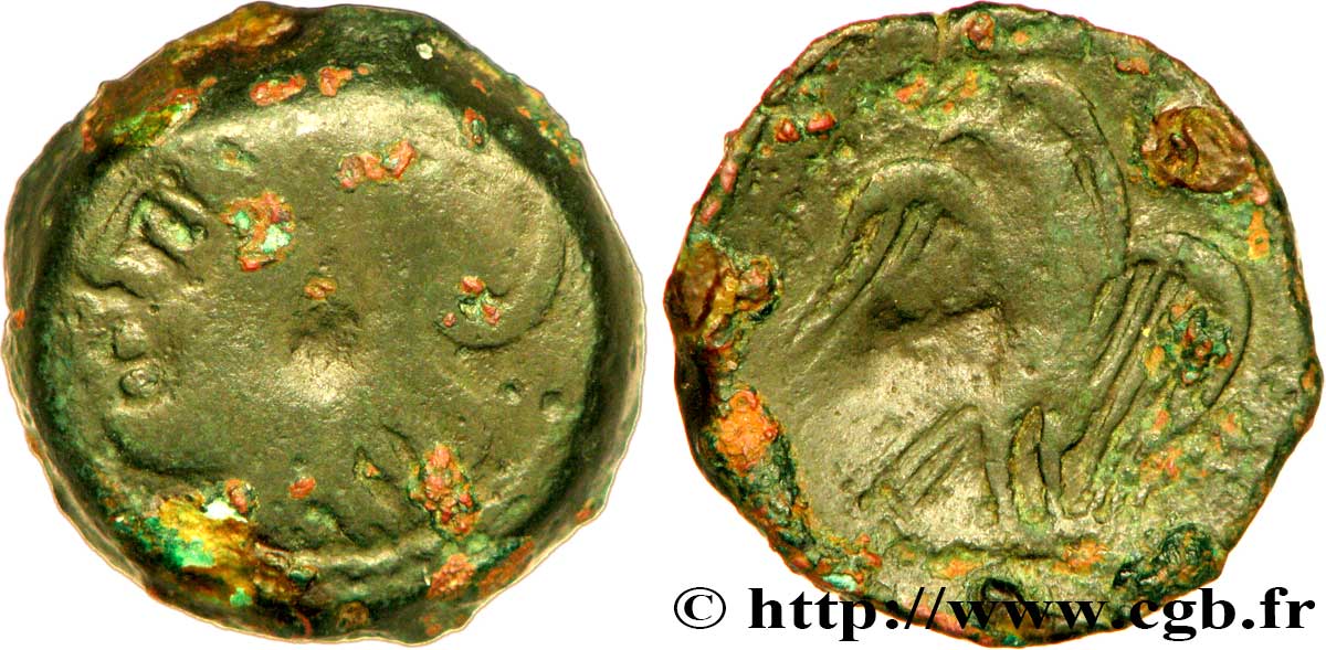 GALLIEN - CARNUTES (Region die Beauce) Bronze lourd à l’aigle et au croissant S/fSS