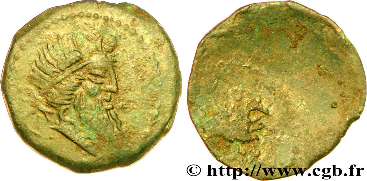 RUTÈNES (région de Rodez) Bronze TATINOS, variété au petit cheval TTB+/TB