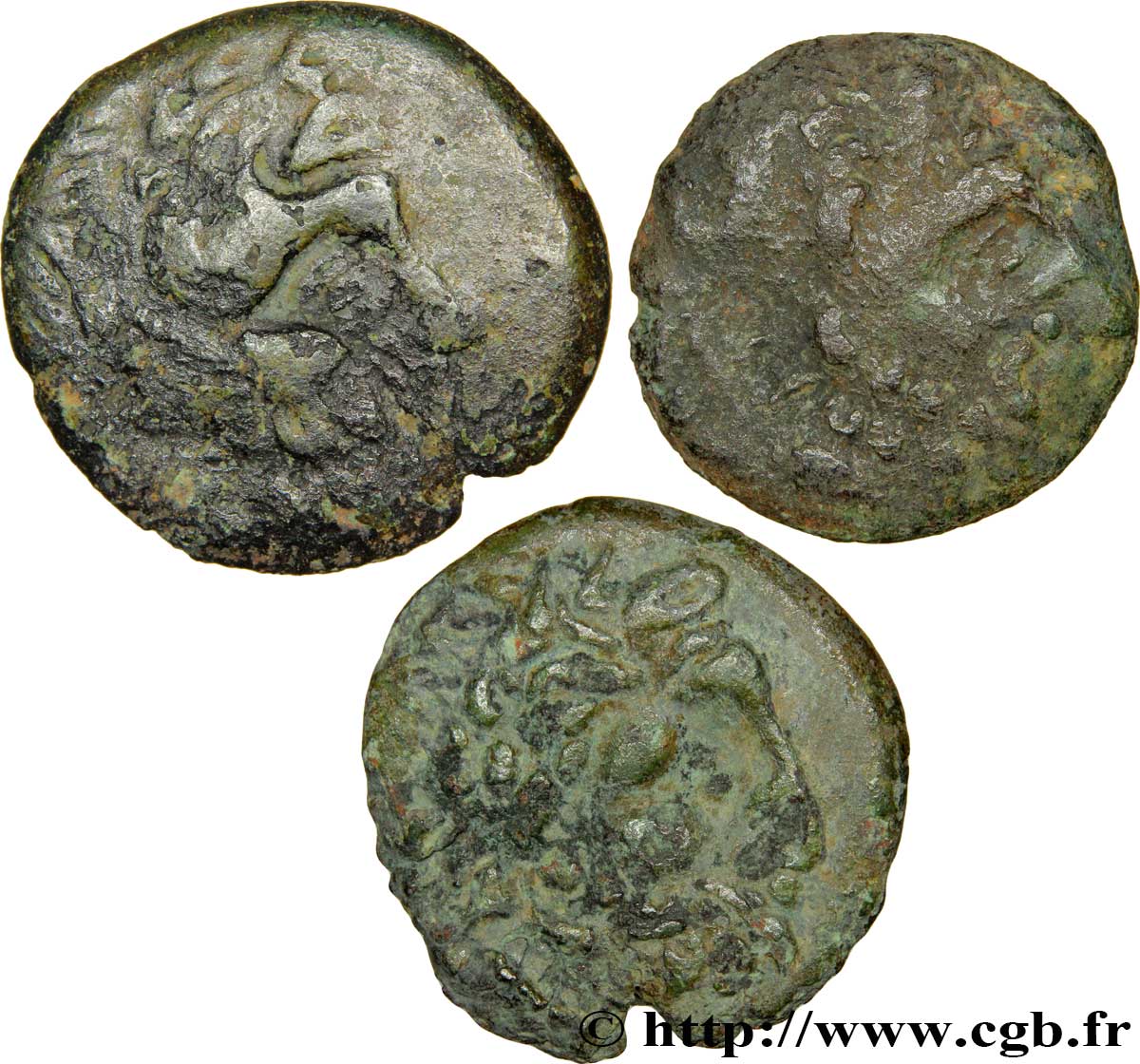 DANAURAUM - PANNONIEN Lot de trois bronzes au cavalier lot