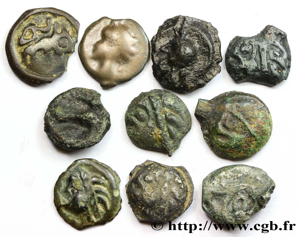 GAULE BELGIQUE - CELTIQUE Lot de 10 potins variés lot