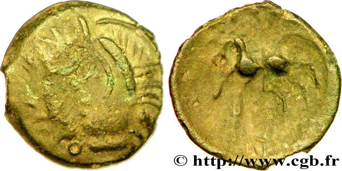 GALLIA - AULERCI EBUROVICES (Regione d Evreux) Bronze DVNICCOS au sanglier devant la bouche q.BB