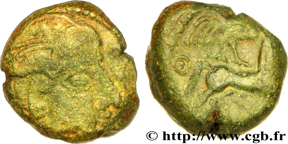 GALLIA - LEMOVICES (Area of Limoges) Statère à la grue, en bronze VF