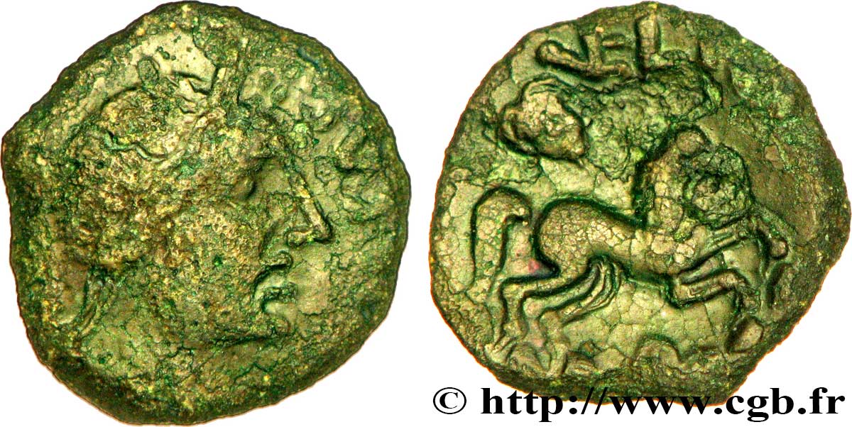 VELIOCASSES (Regione di Normandia) Bronze SVTICOS, classe V à la petite tête de face MB/BB