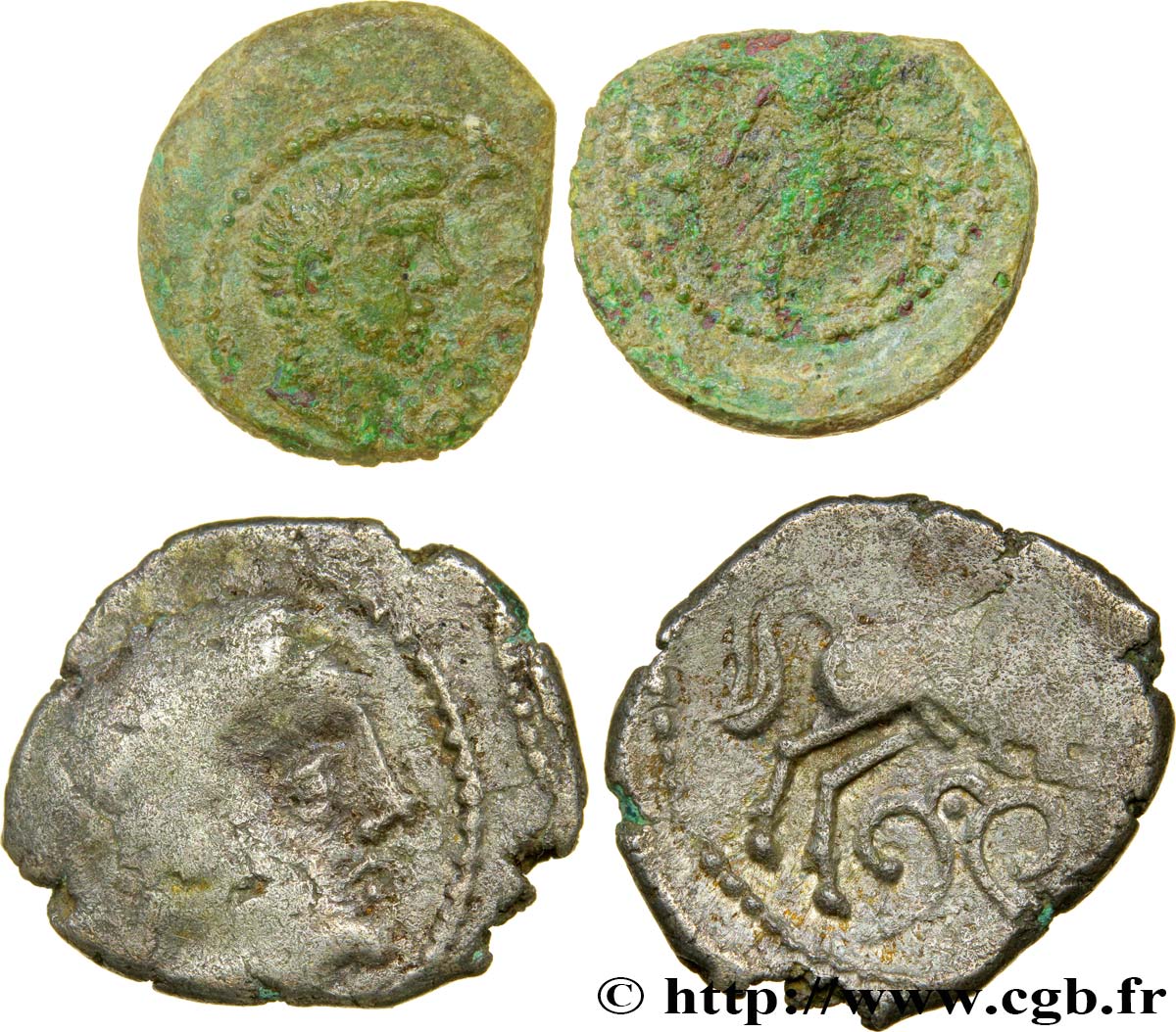 Gaule Celtique Lot d’une drachme et d’un bronze CONTOVTOS lot