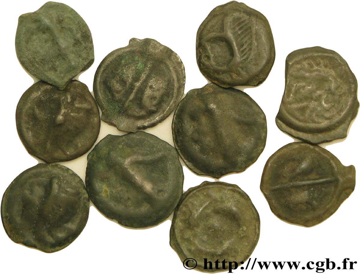 GAULE BELGIQUE - CELTIQUE Lot de 10 potins variés lot