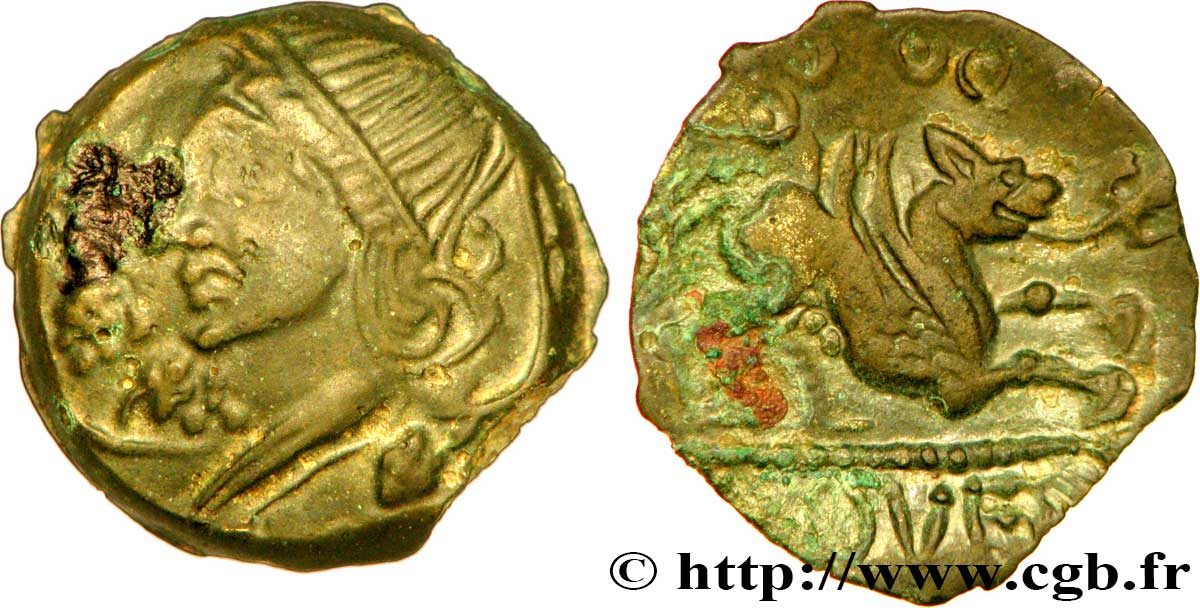 GALLIA BELGICA - MELDI (Area of Meaux) Bronze ROVECA ARCANTODAN, classe Ib XF/AU