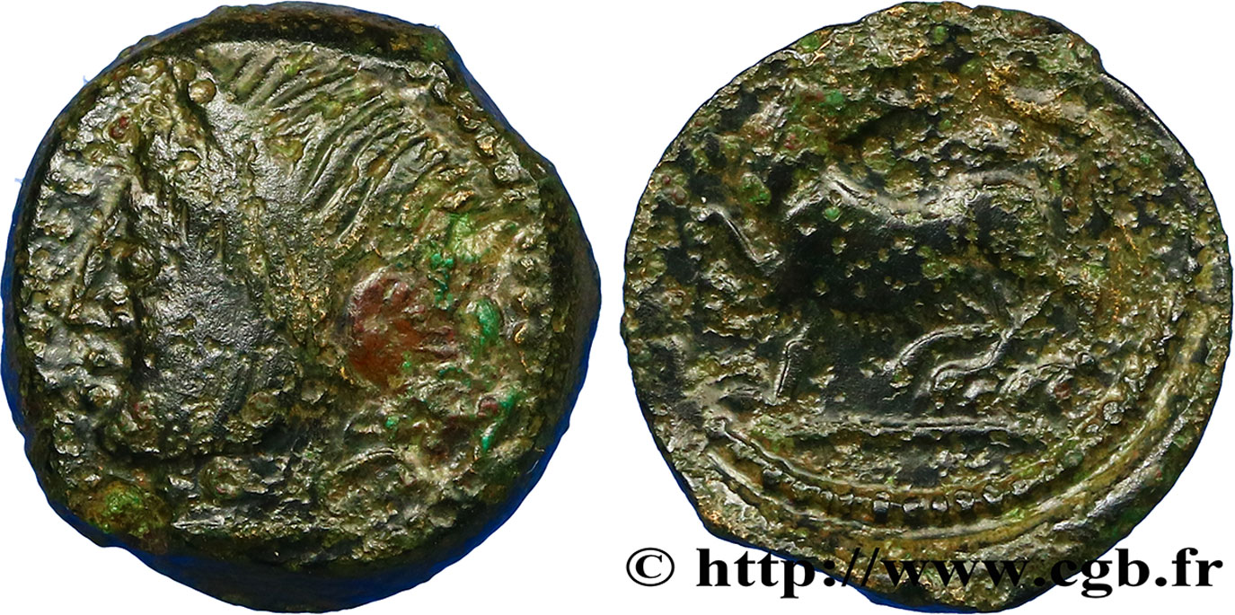 GALLIA - CARNUTES (Area of the Beauce) Bronze PIXTILOS classe II à la louve et au lézard VF/VF