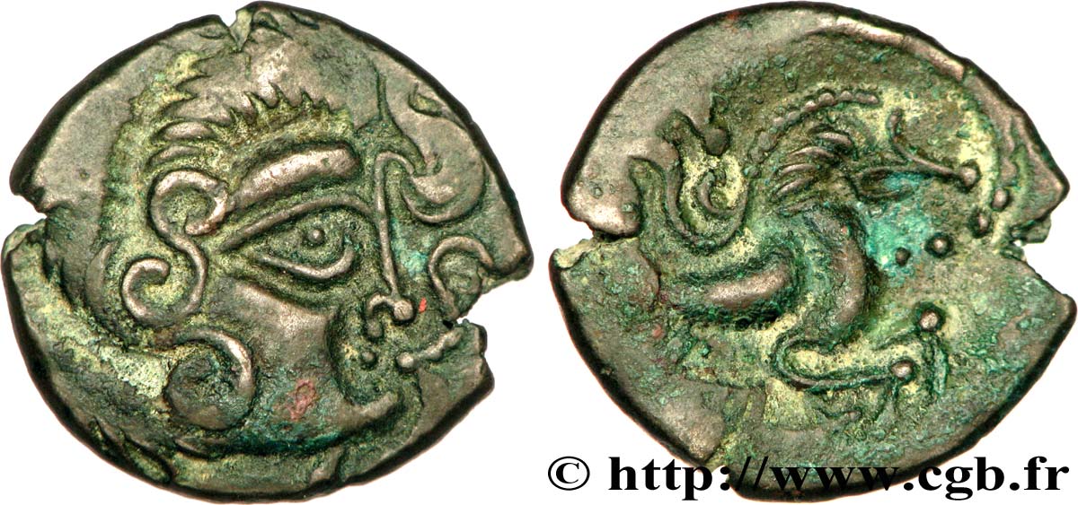 CORIOSOLITÆ (Area of Corseul, Cotes d Armor) Statère de billon, classe II au nez pointé AU