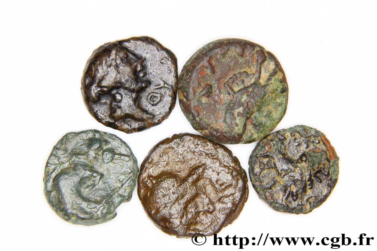 MASSALIA - MARSEILLES Lot de 5 petits bronzes, d’étalon romain lot