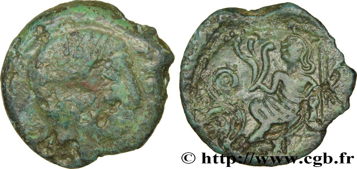 GALLIA - CARNUTES (Beauce area) Bronze PIXTILOS classe V à la “déesse assise” VF/XF