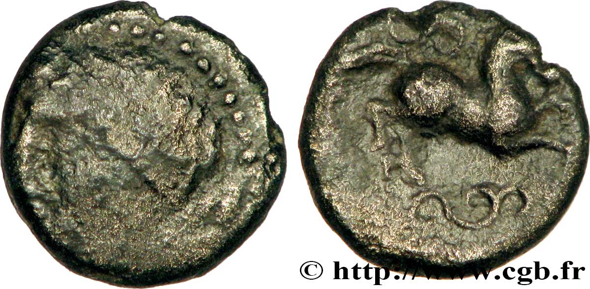 GALLIA - SANTONES / CENTROOESTE - Inciertas Petit billon au cheval et aux triskèles BN. 3844 BC+/MBC