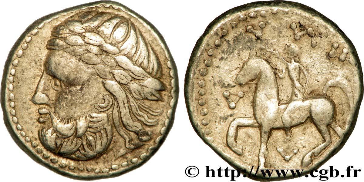 CELTES DU DANUBE - IMITATIONS DES TÉTRADRACHMES DE PHILIPPE II ET DE SES SUCCESSEURS Tétradrachme “au rameau” TTB+/TTB