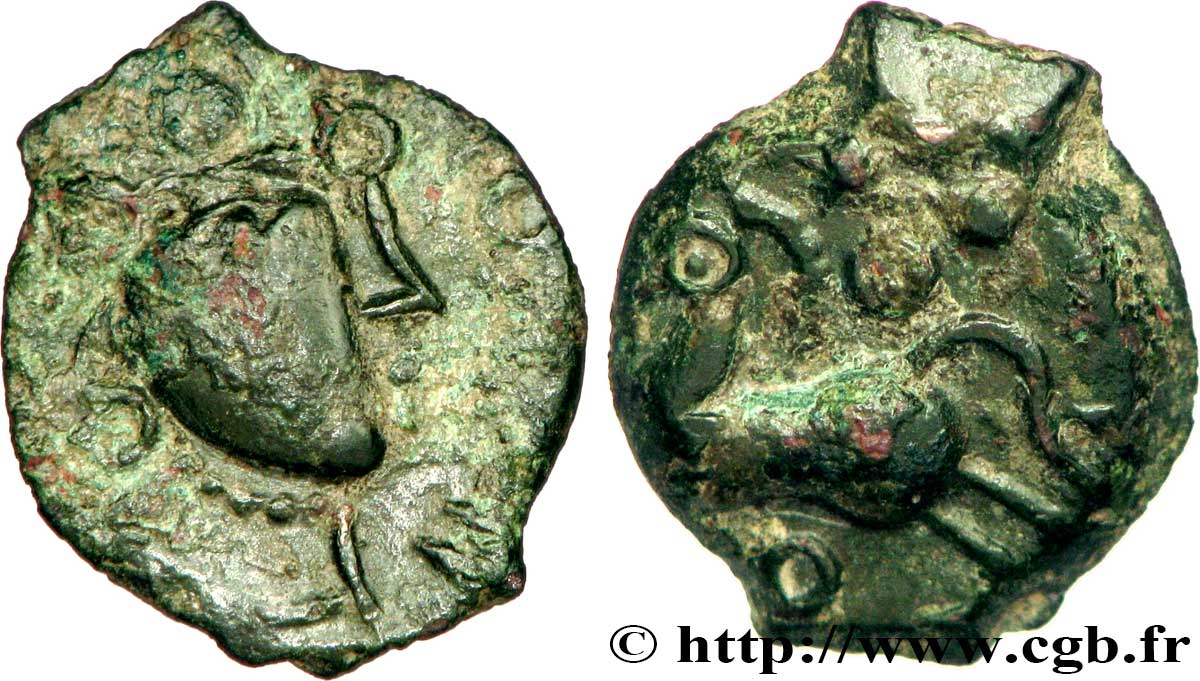 GALLIA BELGICA - REMI (Area of Reims) Bronze au cheval et aux annelets VF