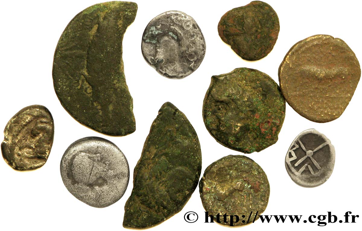Gallia Lot de 4 bronzes, 2 billons, 2 deniers, 1 obole et 1 quinaire lot