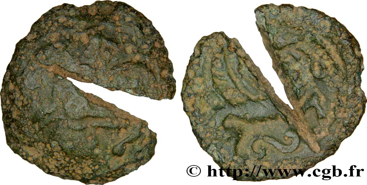 BITURIGES CUBI, UNBEKANNT Bronze au loup et au pégase, à l’S, cisaillé S/SS
