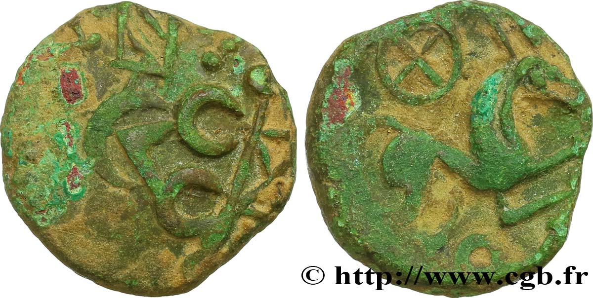 VIROMANDUI (Area of Vermandois) Bronze, imitation du statère d or à l epsilon EBC/MBC+