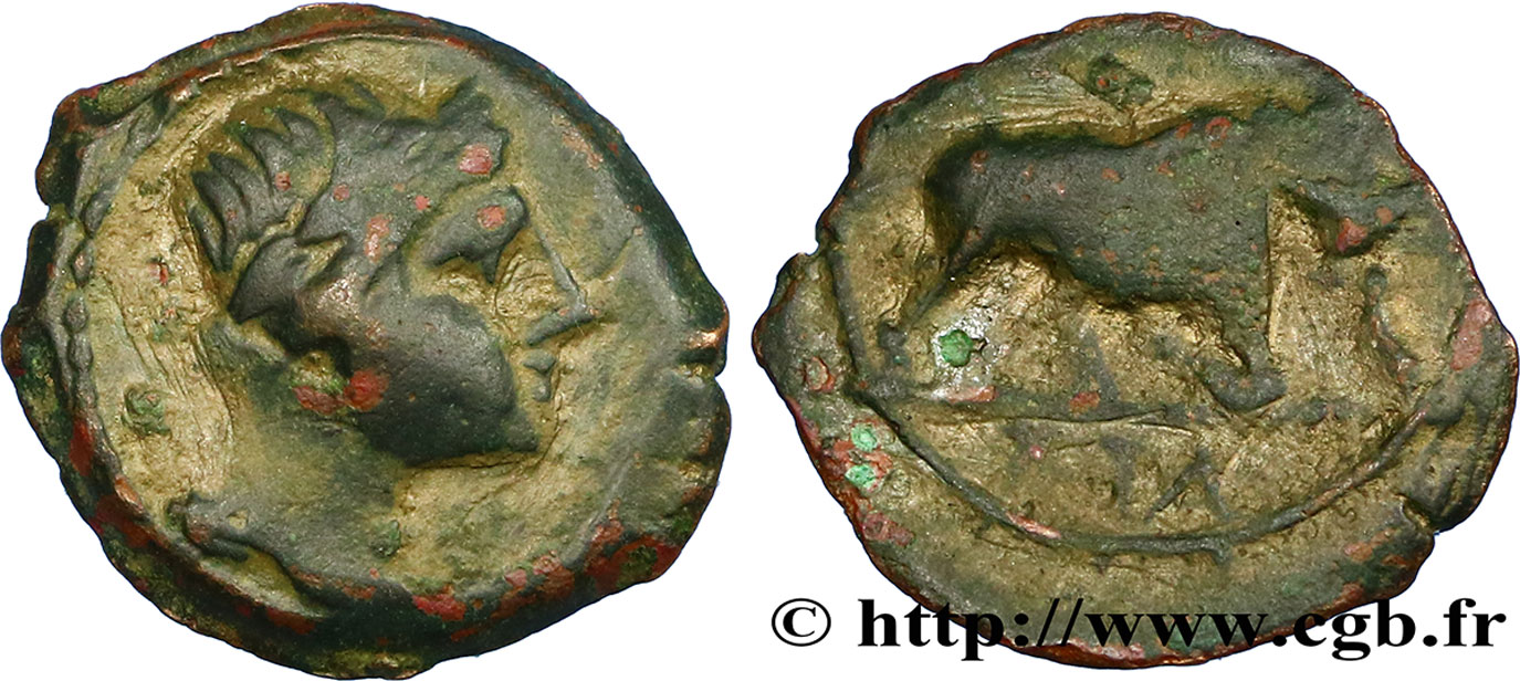 MASSALIA - MARSEILLES Bronze au taureau (hémiobole ?) VF