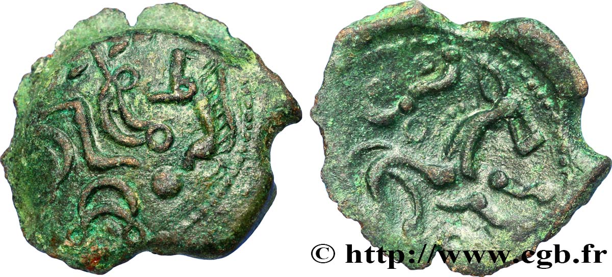 GALLIA - AULERCI EBUROVICES (Regione d Evreux) Bronze au cheval, dérivé de types belges q.SPL