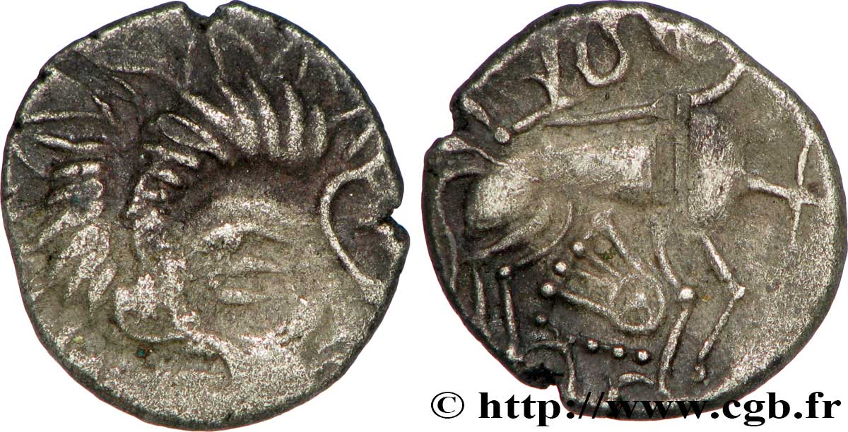 GALLIA - ARMORICA - CORIOSOLITÆ (Región de Corseul, Cotes d Armor) Quart de statère de billon, classe Vb MBC/EBC
