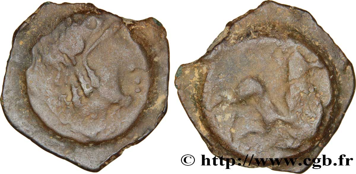 GALLIA - BITURIGES CUBI (Area of Bourges) Bronze CAMBIL VF/VF