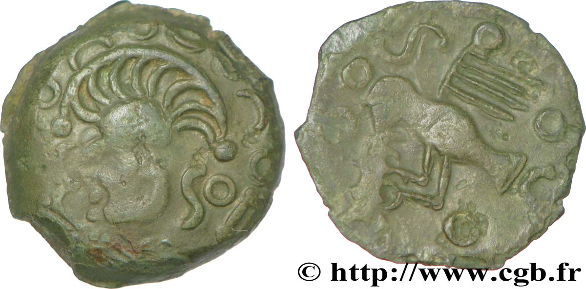 GALLIA BELGICA - MELDI (Area of Meaux) Bronze à l’aigle et au sanglier, classe I XF