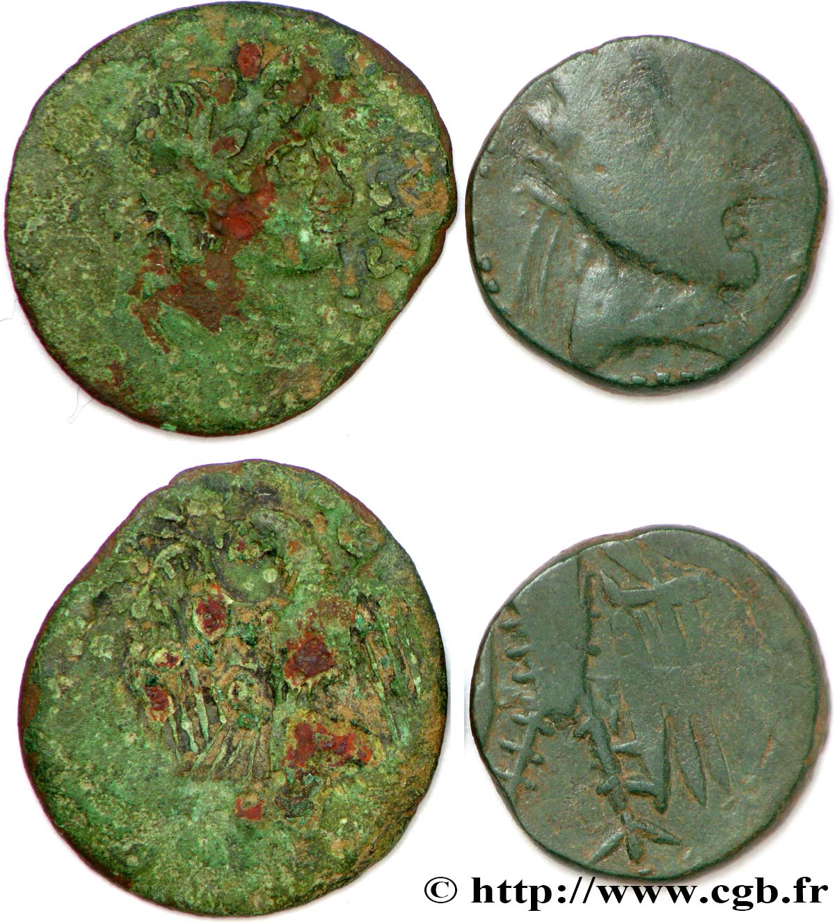 CENTRO - Incerti (Regione di) Lot d’un bronze à l aigle et son imitation (semis ou quadrans) lotto