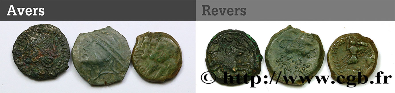 Gallia Lot de 3 bronzes variés lotto