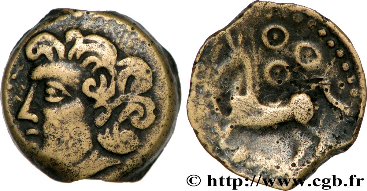GALLIA - BITURIGES CUBI (Regione di Bourges) Bronze ABVDOS (?) aux trois annelets pointés SPL/BB